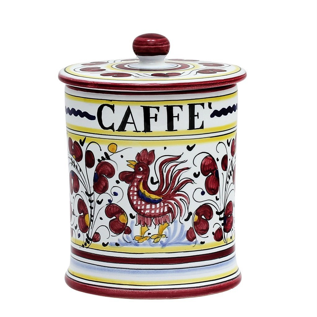 Caffe Canister - Orvieto Red Italian Ceramics
