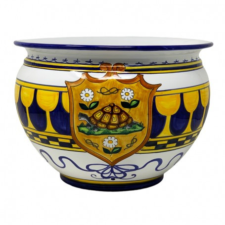 Italian Ceramic Cache Pot - Palio di Siena - Tartuca - Fratelli Mari