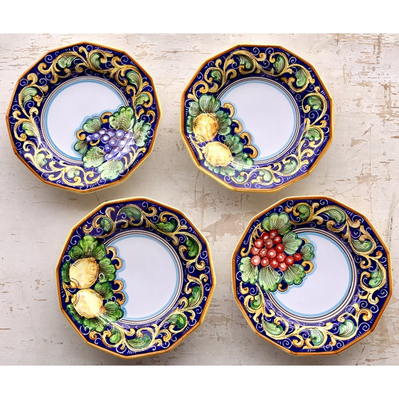 Italian Ceramic Ravello - SET OF 4 Wall Plates - Fratelli Mar