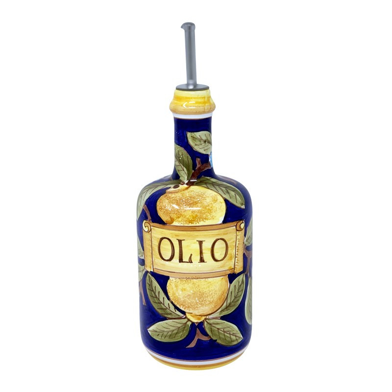 イタリア　POSITANO オリーブオイルボトルセット Italian Ceramic Positano BLUE Tall - Olive Oil Bottle - Fratelli Mari