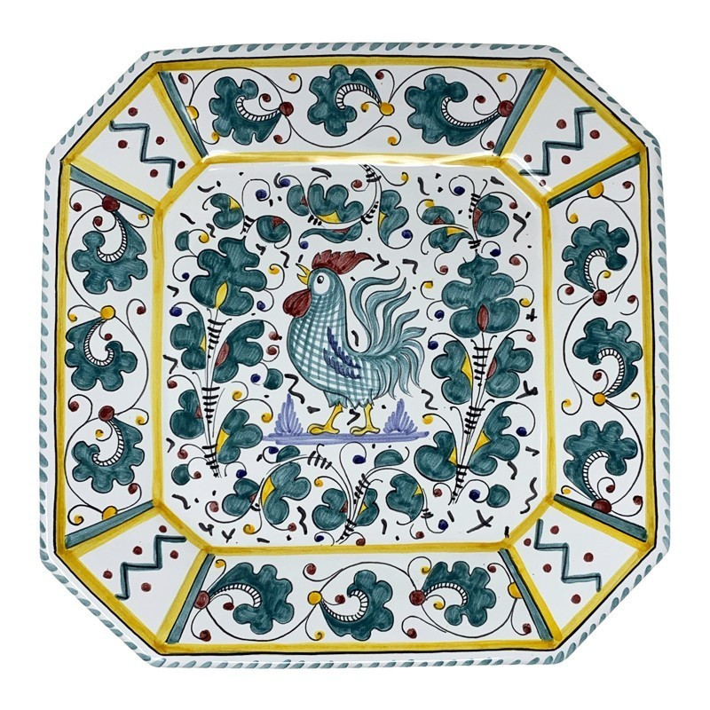 Italian Ceramic Orvieto Green - Square Platter - Fratelli Mari