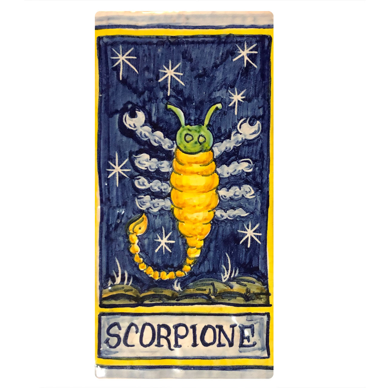 Italian Ceramic Aries Zodiac Tile - SCORPIONE