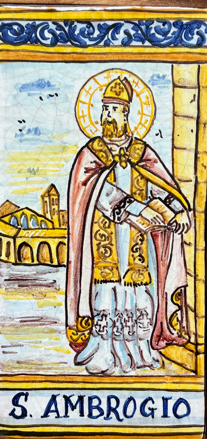 Italian Ceramic Saint Tile Ambrose Tile - SANT'AMBROGIO