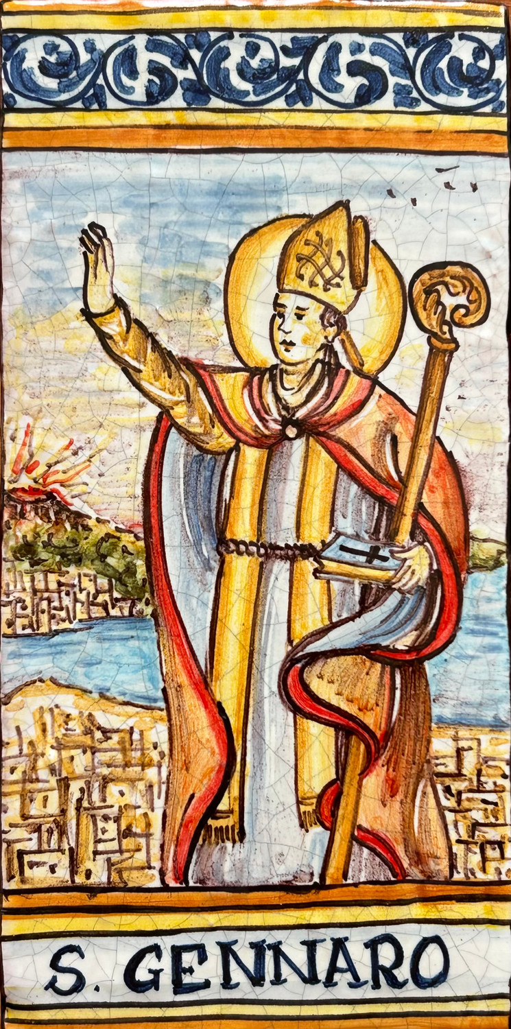 Italian Ceramic Saint Tile Januarius Tile - SAN GENNARO