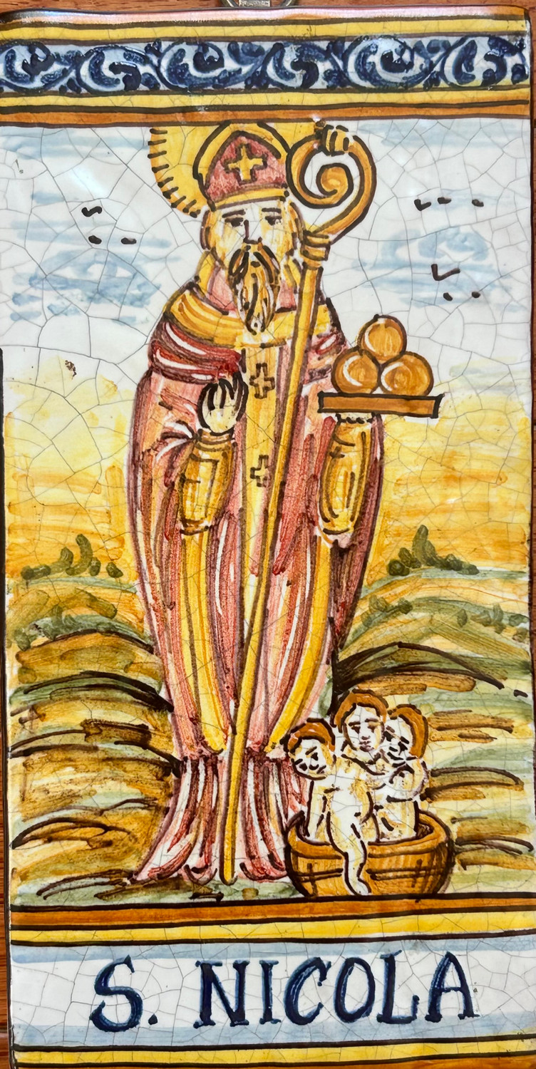 Italian Ceramic Saint Tile Nicholas Tile - SAN NICOLA