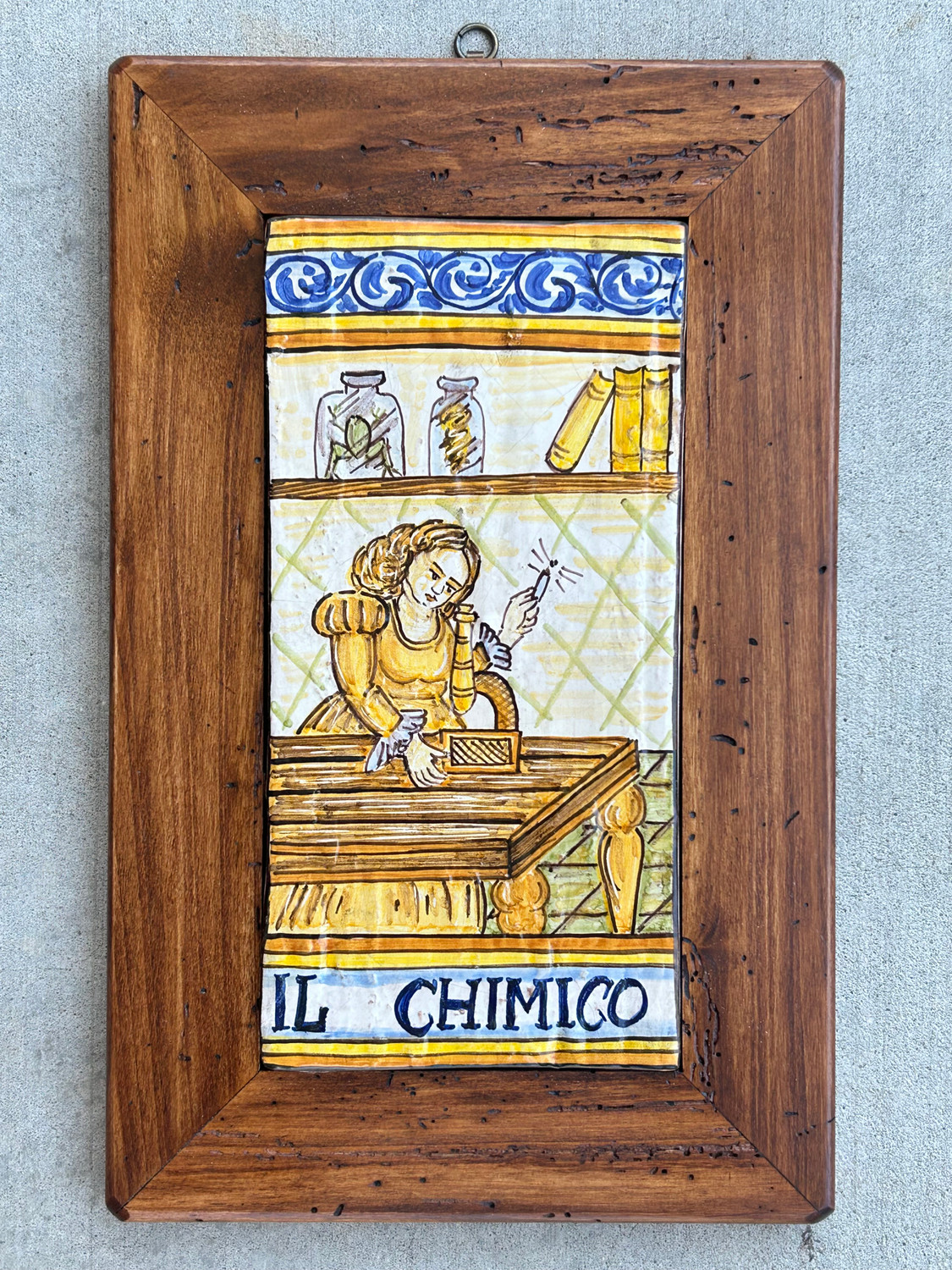 Italian Ceramic Saint Rosalia Tile - Patron Saint of Palermo