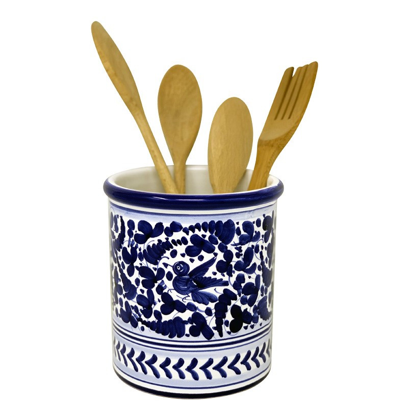 Utensil Holder - Arabesco Blue Italian Ceramics Fratelli Mari