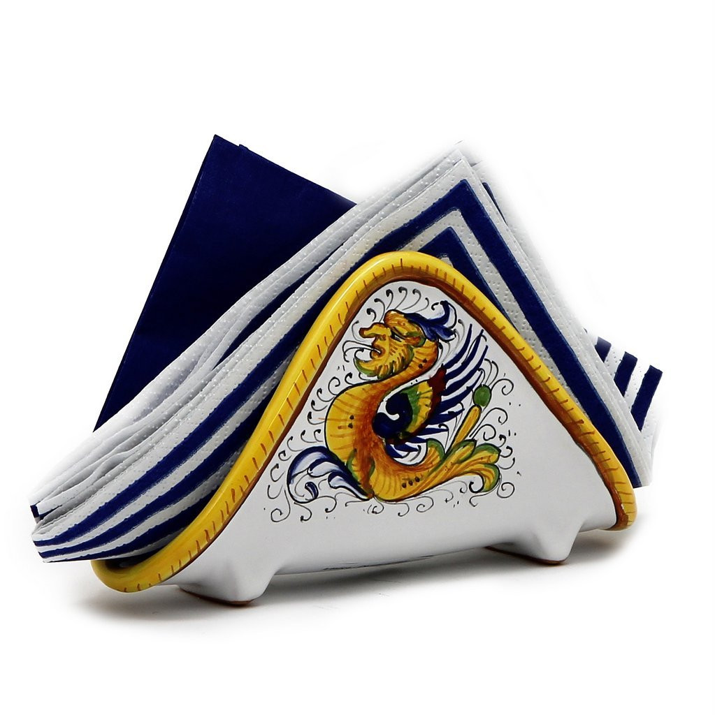 Italian Ceramic Square Napkins Holder (For Luncheon Size napkins 6"x6