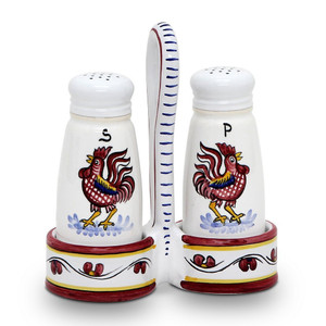 Italian Ceramic Salt & Pepper - Orvieto Red  