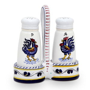 Orvieto Blue Salt & Pepper Cruet - Italian Ceramics