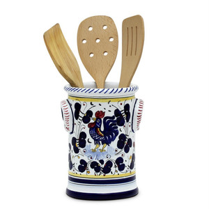 Italian Ceramic Utensil Holder - Orvieto Blue