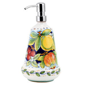 Italian Ceramic Deruta Frutta - Liquid Soap Dispenser Italian Ceramic Deruta Frutta - Liquid Soap Dispenser