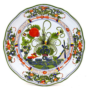 Italian Ceramic Dinner Plate - Faenza Garofano Carnation 
