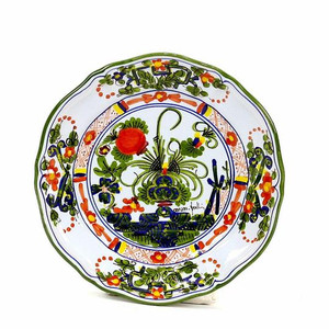 Italian Ceramic Salad Plate - Faenza Garofano Carnation 