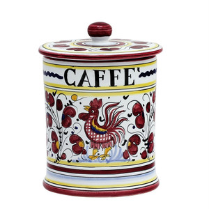 Italian Ceramic Caffe Canister - Orvieto Red