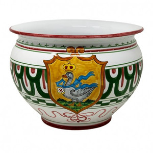 Italian Ceramic Cache Pot - Palio di Siena - Oca - Fratelli Mari 