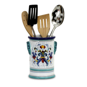 Italian Ceramic Utensil Holder - Vecchia Deruta