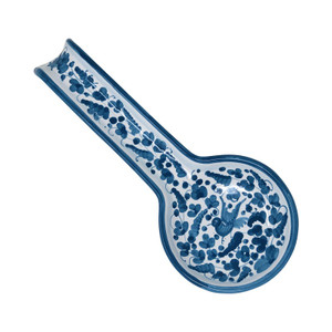 Italian Ceramic Spoon Rest Arabesco Turchese - Fratelli Mari Deruta  Italian Ceramic Spoon Rest Arabesco Turchese - Fratelli Mari Deruta
