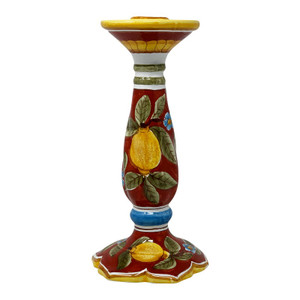 Italian Ceramic Candlestick - Positano Red 