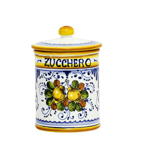 Italian Ceramic Zucchero (Sugar) Canister - Limoncini