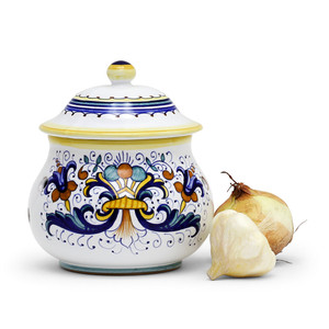 Italian Ceramic Garlic Keeper Short Belly - Ricco