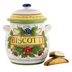 Italian Ceramic Biscotti Jar - Rustica