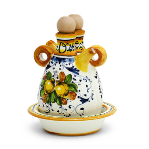 Limoncini - "The Better Half" Oil & Vinegar Set - Italian Ceramics Limoncini - "The Better Half" Oil & Vinegar Set - Italian Ceramics