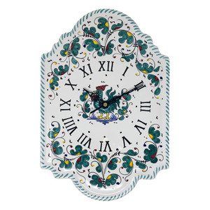Italian Ceramic Wall Clock - Orvieto Green - Fratelli Mari
