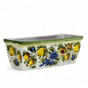 Italian Ceramic Rectangular Jardiniere - Toscana - Majolica Limoni