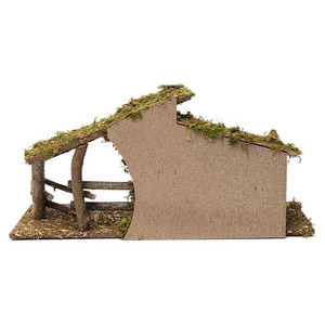 Italian Nativity Stable with Tiles Roof (23 x 12 inch) - Made in Italy