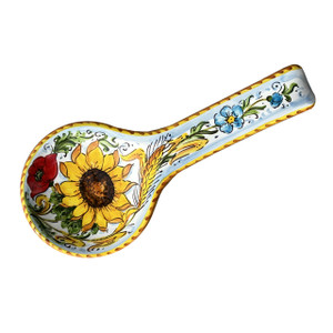 Italian Ceramic Sunflower - Spoon Rest - Ceramiche Borgioli