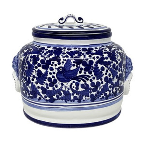 Italian Ceramic Biscotti Jar - Arabesco Blu - Fratelli Mari