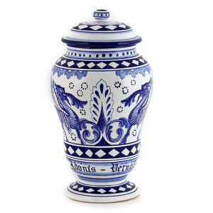 Italian Ceramic Adonis Vernalis - Apothecary Jar
