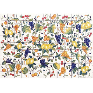 Italian Ceramic Antica Deruta- Mediterranean Fruits - Kitchen Backsplash Wall Panel