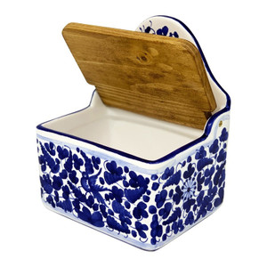 Italian Ceramic Bathroom Vanity Box - Arabesco Blu