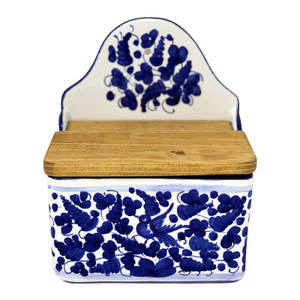 Italian Ceramic Bathroom Vanity Box - Arabesco Blu