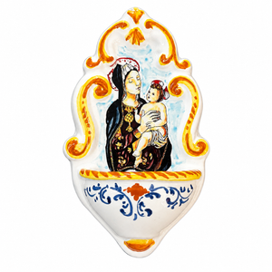 Holy Water Font - Madonna & Child (F42) - Ceramiche Borgioli 