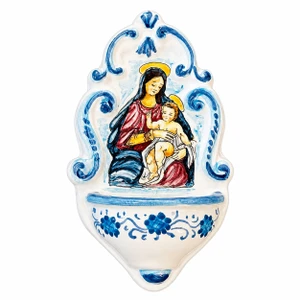 Holy Water Font - Madonna & Child - Ceramiche Borgioli 