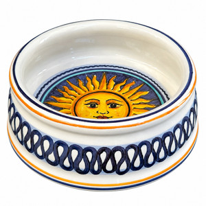 Italian Ceramic Dog Bowl – Sole -  by Bottega degli Artisti