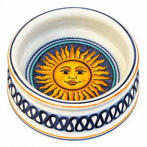 Italian Ceramic Dog Bowl – Sole -  by Bottega degli Artisti