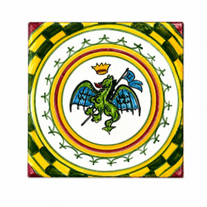 Drago - Palio di Siena Italian Ceramic Tile