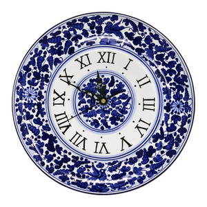 Wall Clock Round - Arabesco Blue - Fratelli Mari