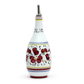 Olive Oil Bottle Dispenser - Orvieto Red - Italian Ceramics