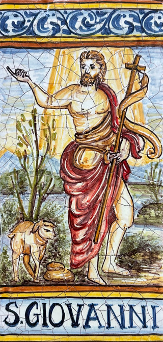 バレリーナ　陶額　イタリア　Giovanni Italian Ceramic Saint Tile John Tile - SAN GIOVANNI