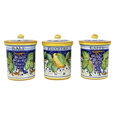 Italian Ceramic Sealed Canister - Bacco GRAPES - Fratelli Mari