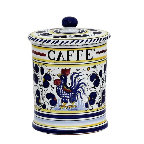 Italian Ceramic Caffe Canister - Orvieto Blue