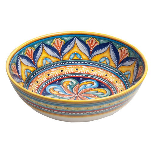 Italian Ceramic Geometrico "Q" Salad Bowl - Ceramiche Sberna 
