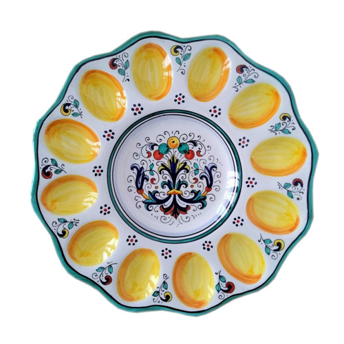 Italian Ceramic Egg Plate Ricco