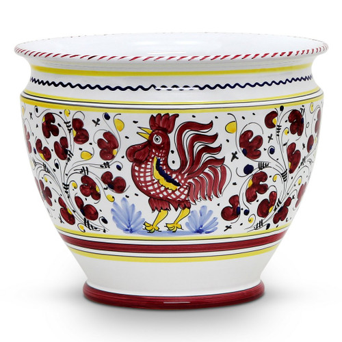 Italian Ceramic Cache Pot Large - Orvieto Red