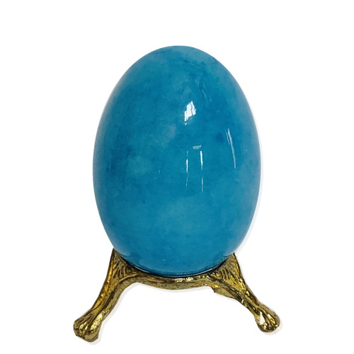 Italian Alabaster Egg Algerino Blu